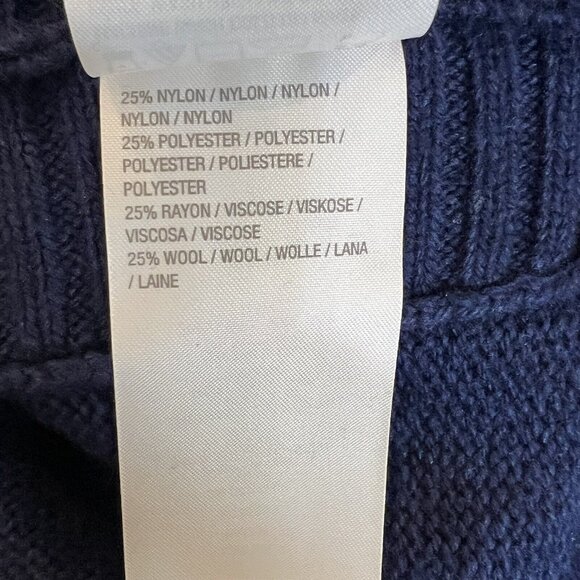 C. Wonder NWOT Sweater M Wool Blend‎ Womens Blue Cable Knit Pullover Size Medium - Picture 11 of 11